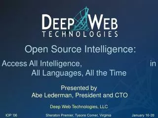 Open Source Intelligence:
