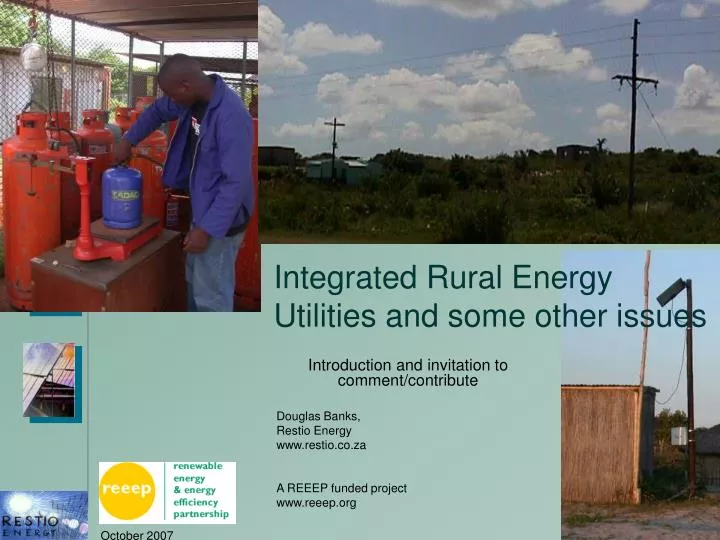 integrated rural energy utilities and some other issues