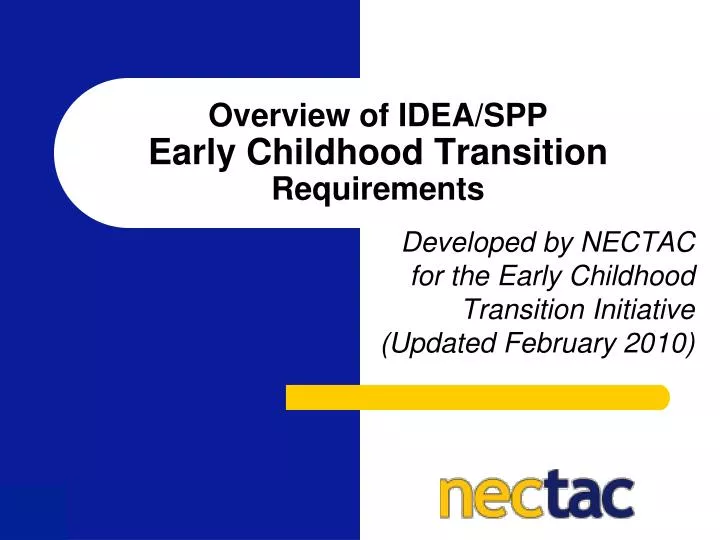 overview of idea spp early childhood transition requirements