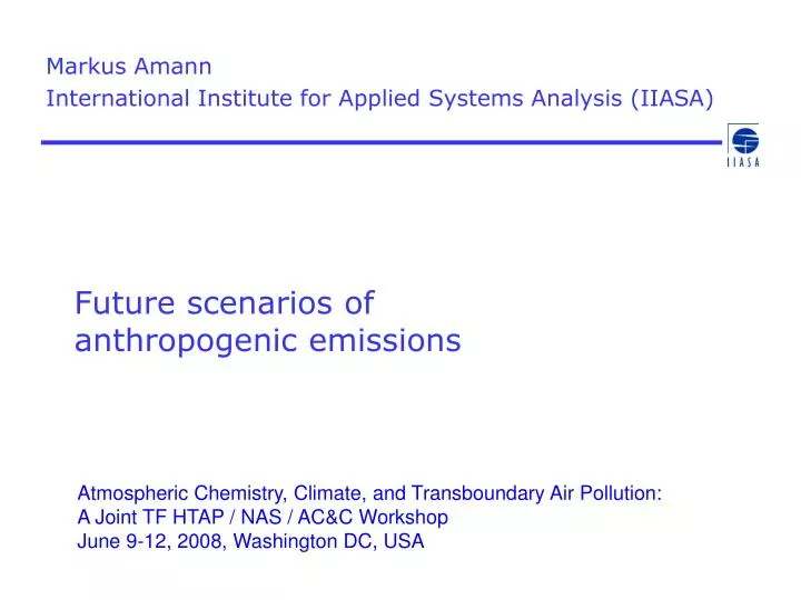 future scenarios of anthropogenic emissions