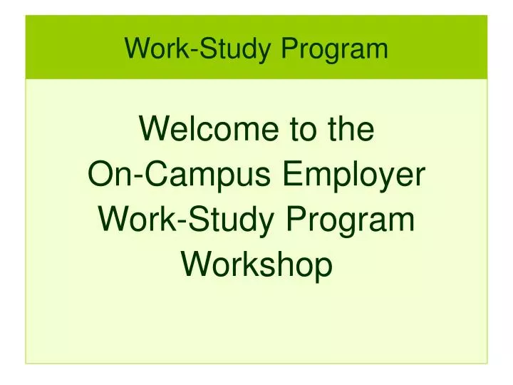 work study program