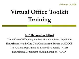 Virtual Office Toolkit Training