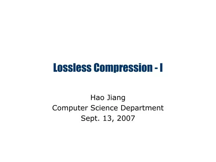 lossless compression i