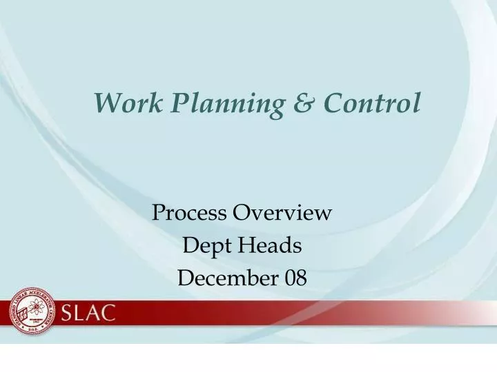 work planning control