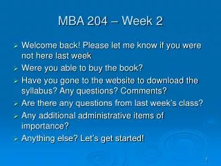 MBA 204 – Week 2