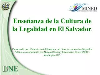 Enseñanza de la Cultura de la Legalidad en El Salvador .