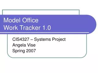 Model Office Work Tracker 1.0