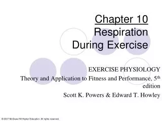 Chapter 10 Respiration During Exercise