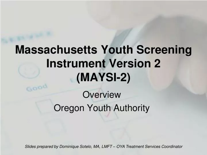 massachusetts youth screening instrument version 2 maysi 2