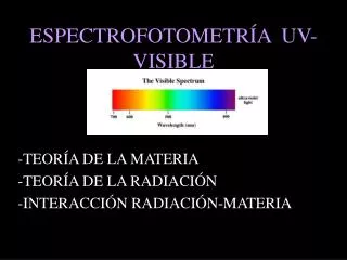ESPECTROFOTOMETRÍA UV-VISIBLE