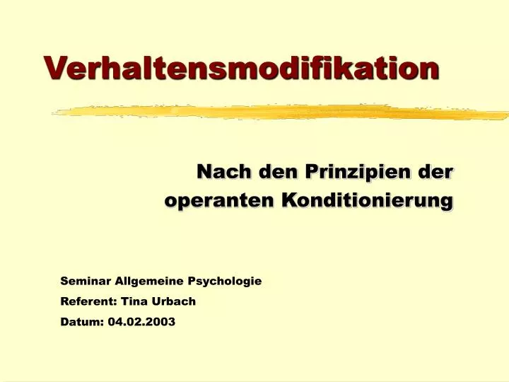 verhaltensmodifikation