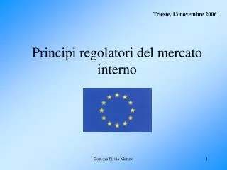 principi regolatori del mercato interno