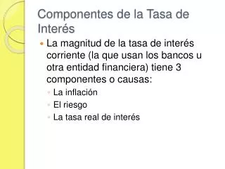 componentes de la tasa de inter s