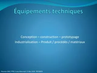 quipements techniques