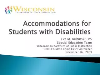 Accommodations for Students with Disabilities