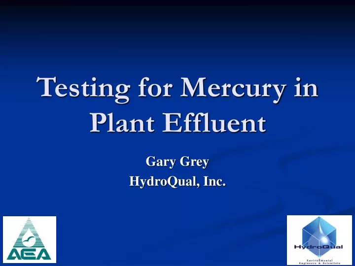 testing for mercury in plant effluent