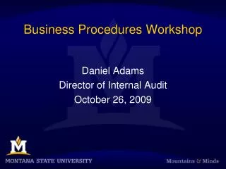 Business Procedures Workshop