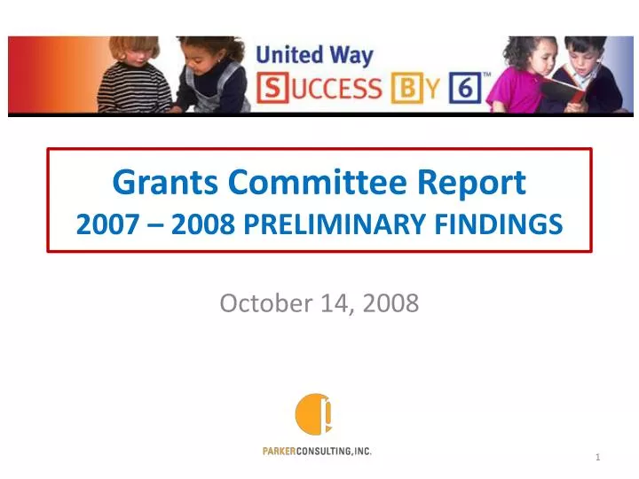 grants committee report 2007 2008 preliminary findings