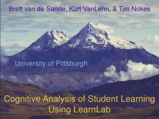 Cognitive Analysis of Student Learning Using LearnLab