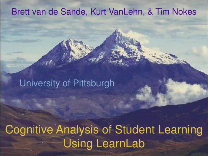 cognitive analysis of student learning using learnlab