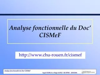 Analyse fonctionnelle du Doc’ CISMeF