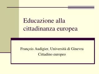 Educazione alla cittadinanza europea