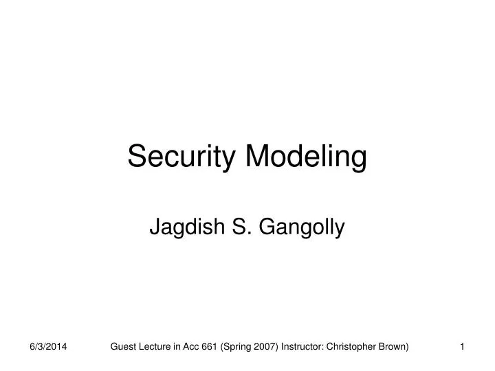 security modeling