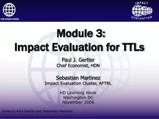 Module 3: Impact Evaluation for TTLs
