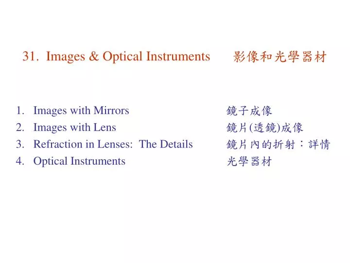 31 images optical instruments
