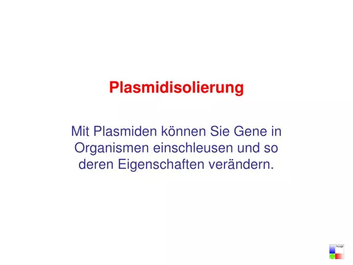 plasmidisolierung