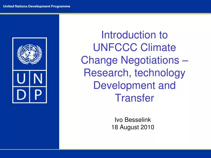 introduction to unfccc climate change negotiations research technology development and transfer