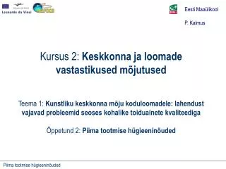 Eesti Maaülikool P. Kalmus