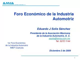 Foro Económico de la Industria Automotriz