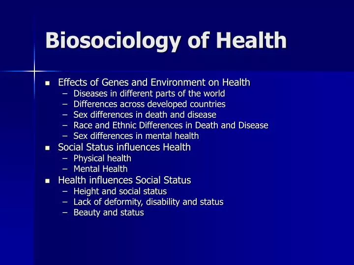 biosociology of health