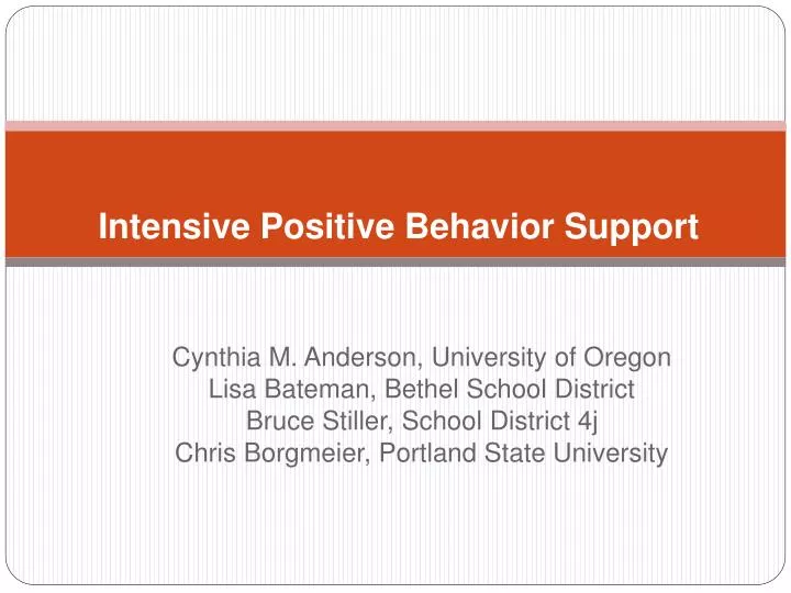 intensive positive behavior support