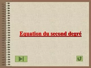 Equation du second degré