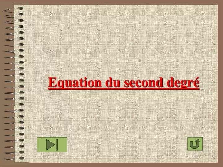 equation du second degr