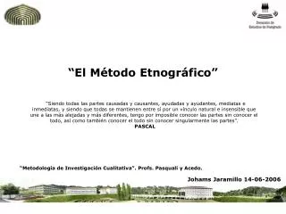 el m todo etnogr fico