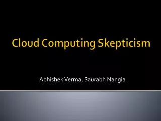 Cloud Computing Skepticism