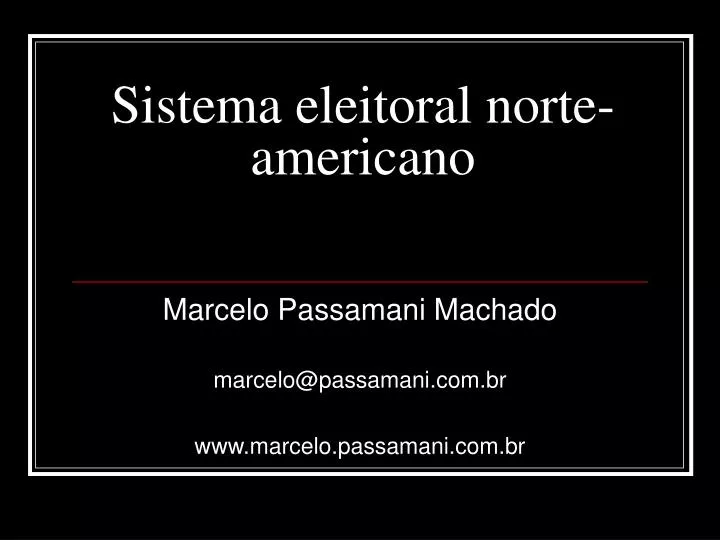 sistema eleitoral norte americano