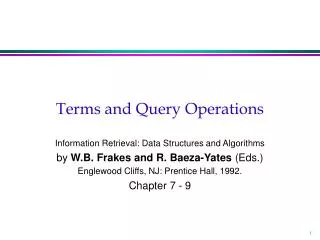 Terms and Query Operations