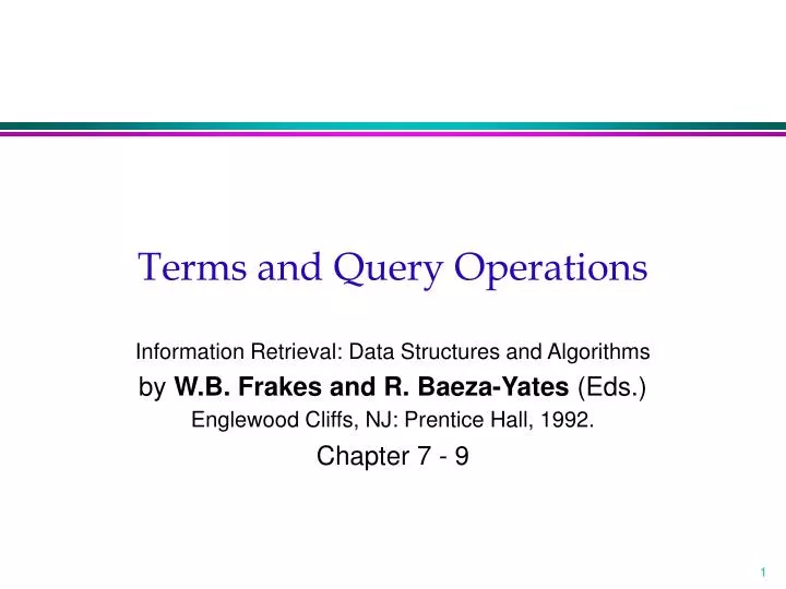 terms and query operations