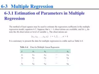 6-3 	Multiple Regression