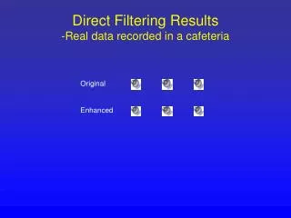 direct filtering results real data recorded in a cafeteria