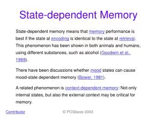 State-dependent Memory