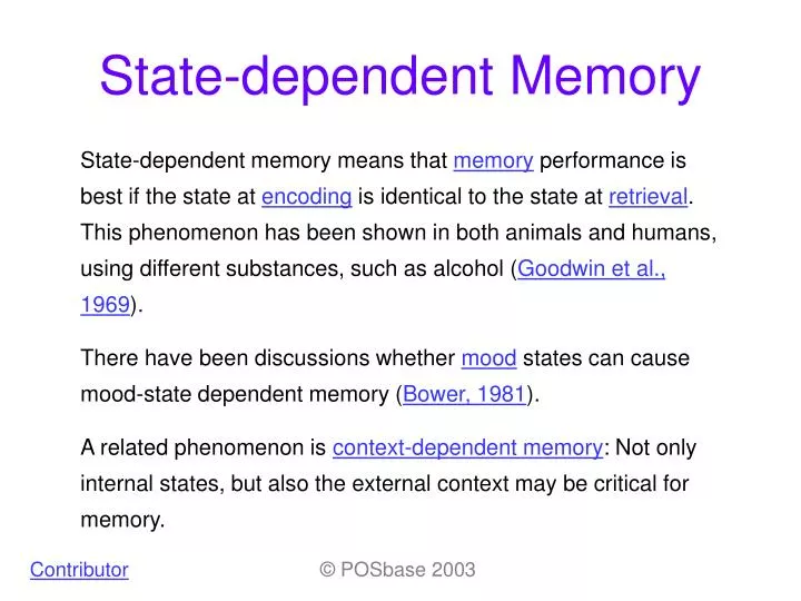 state dependent memory