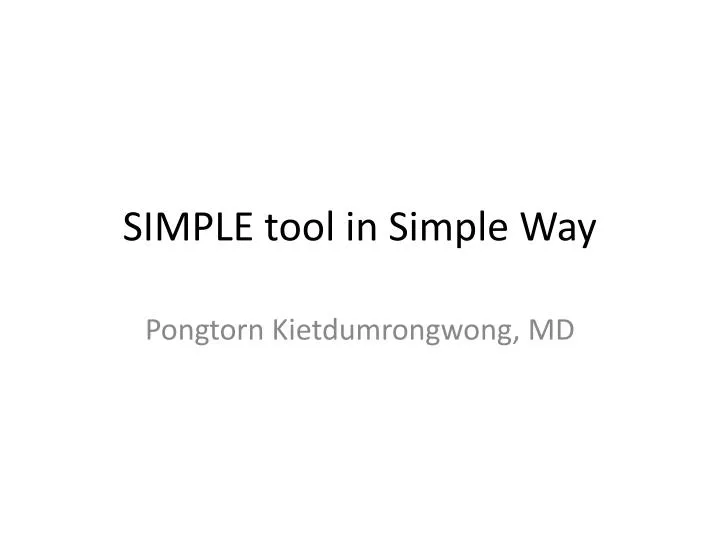 simple tool in simple way