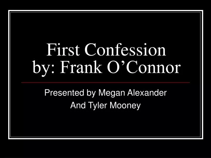 first confession by frank o connor