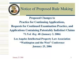 Notice of Proposed Rule Making