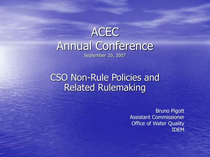 acec annual conference september 20 2007